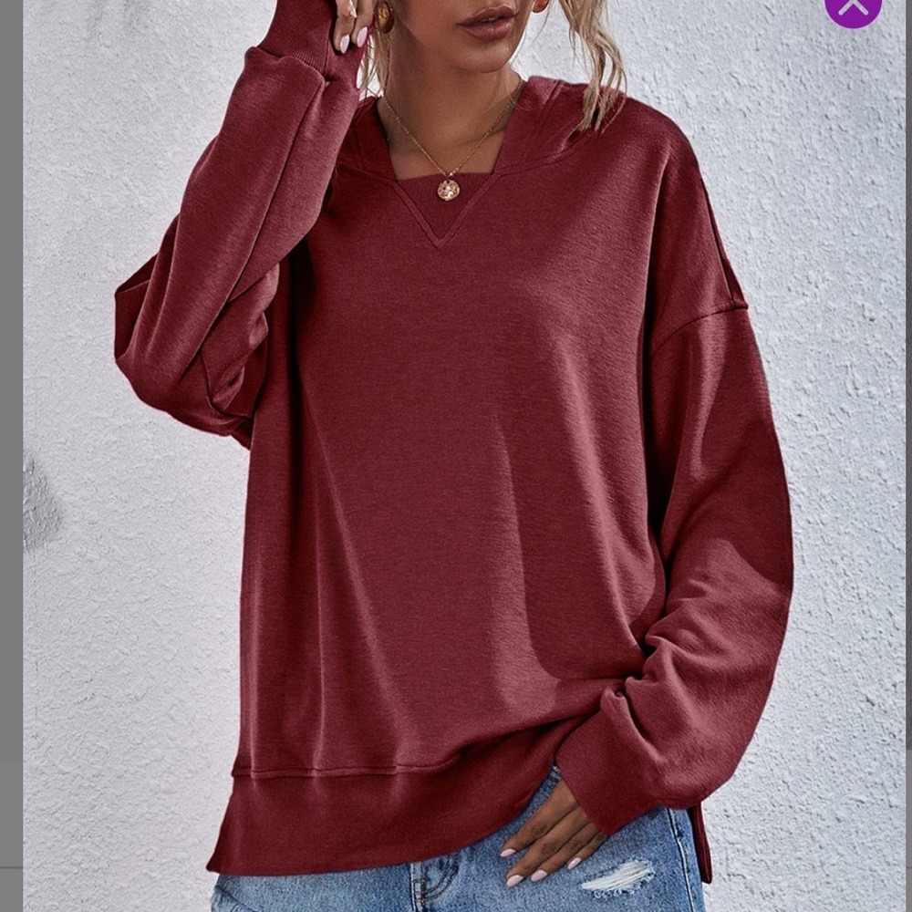 Wine Red Oversized hoodie